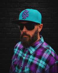 OG Script SnapBack Teal/Purple PREORDER* Read Description